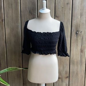Stellar • off shoulder bando black long sl…